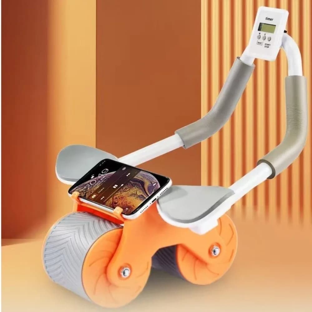 Flat Surface Automatic Rebound Ab Roller Wheel Knee Mat Silent Abdominal Wheel 2-Wheel Portable Fitness Equipment Yoga