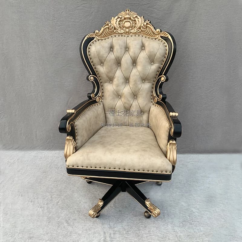 Solid Wood Office Chair Vintage Luxury Mobile Leather Dining Office Chair Home Gaming Cadeira De Escritorio Room Furniture
