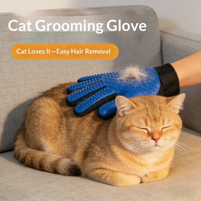 Guanto per Toelettatura Animali Domestici in Silicone Morbido, Spazzola per Rimozione Peli, Guanti Massaggianti Efficienti per Cani e Gatti