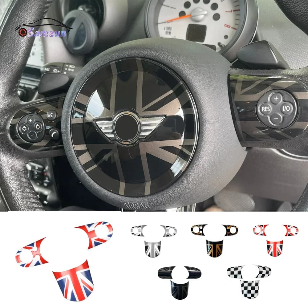 Per MINI R50 R52 R53 Cooper Accessori Auto Volante Centro Pannello di Copertura Styling Adesivo Interruttore di Pulsante Decorazione Interni