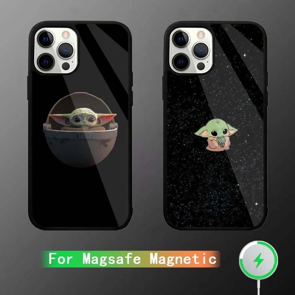 Cute Baby Y-Yoda Phone Case For iPhone 15,14,13,12,11,Plus,Pro,Max Mini Magsafe Magnetic Wireless Charging