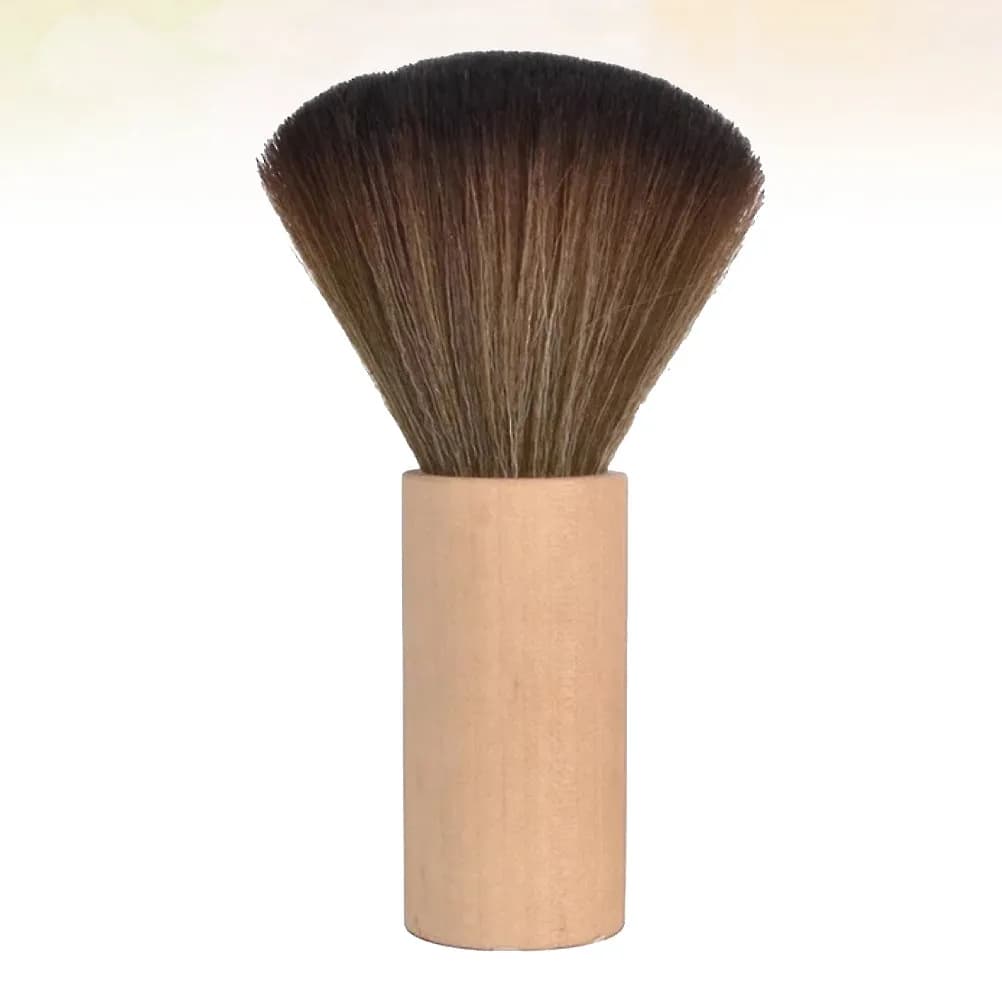Compact Soft Bristle Cleaning Brush for Hair Cutting and Styling Salon Quality Wooden Handle Hairbrush Non-Irritating Skin Safe