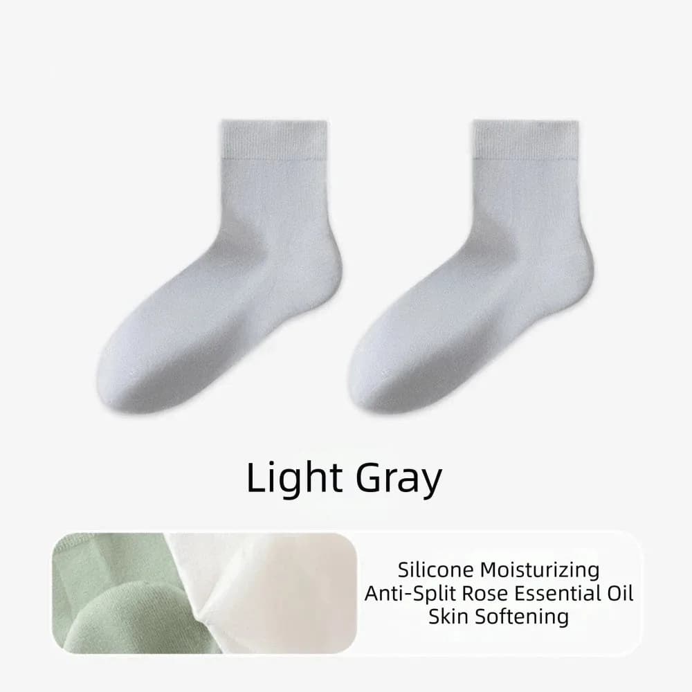 1 Paio di Calzini Idratanti per il Trattamento dei Talloni Screpolati, con Cuscinetti in Gel di Silicone, Calzini in Cotone Morbidi per la Cura e l'Idratazione del Tallone
