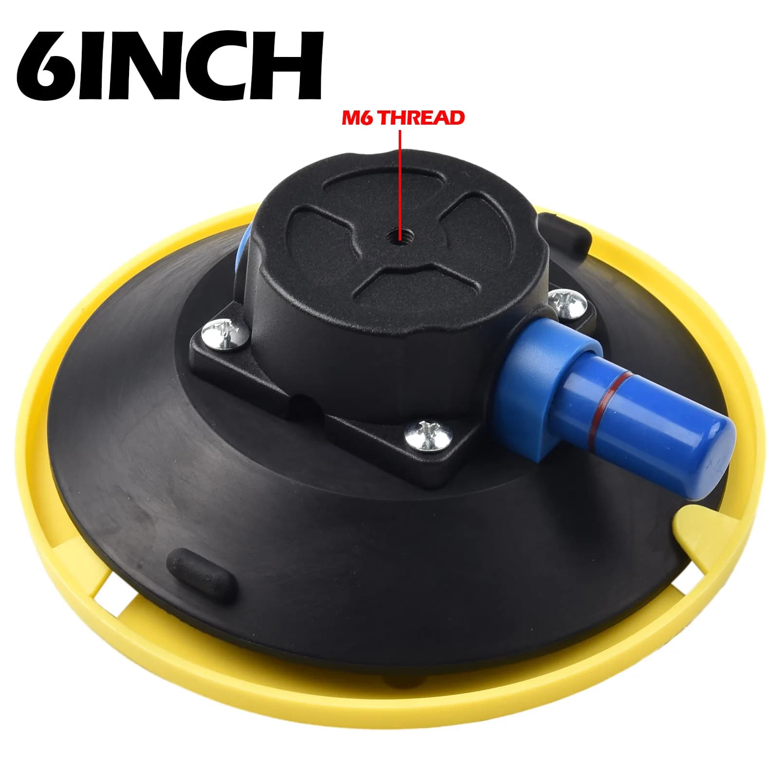 Base di Montaggio a Ventosa per Accessori Auto, Strumenti di Riparazione Auto con Pompa a Vuoto da 6 Pollici, Accessori Auto, Pompa Manuale Nera e Gialla