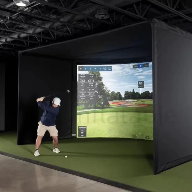 Tenda per simulatore di golf ermetica gonfiabile per esterni personalizzata con custodia per schermo con proiettore