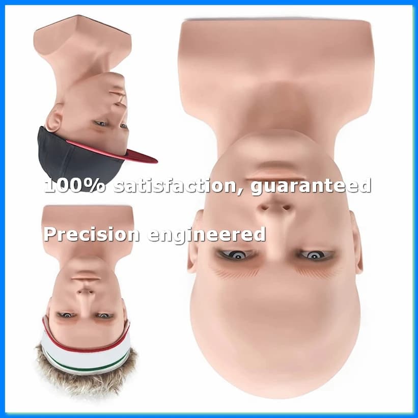 Male Mannequin Head Professional Manikin Head for Display Wigs Hats Headphone Display Stand (Skin Color)-A62I