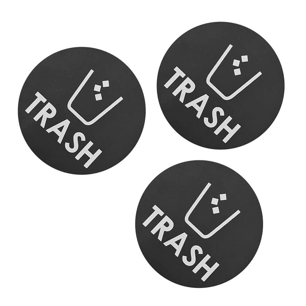 3 Pcs Flat Surface Sticker Recyclable Sign Stickers Self-adhesive Recycle Decal Trash Bin Labels
