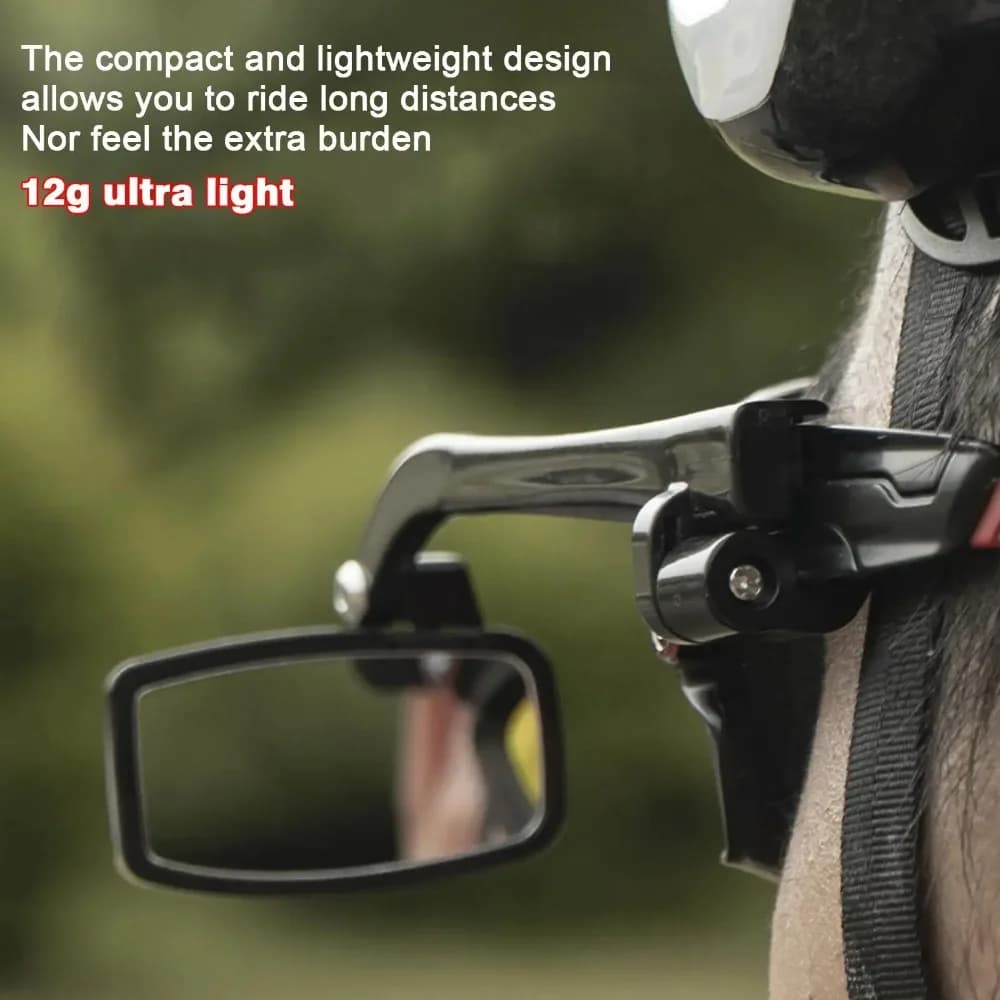 ABS Cycling Rearview Mirror Anti Glare View HD Clear Lens Bike Helmet Mirror 360° Adjustable Glasses Mount Mirror