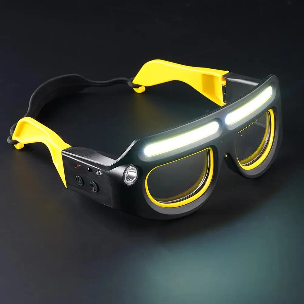Rechargeable LED Safety Glasses Headlights Detachable Sunglasses Multifunctional Headlamp for Working Riding Night Fishing