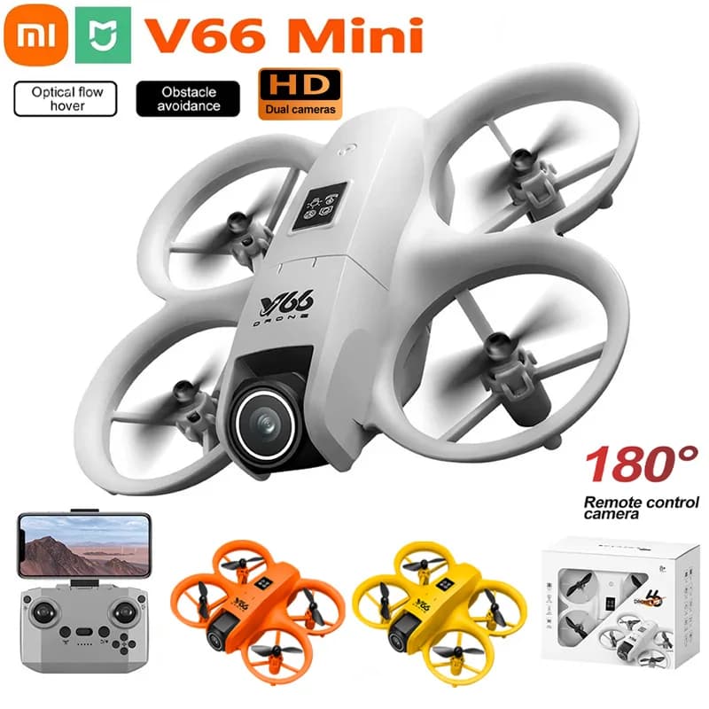 Nuova telecamera HD Mini Drone V66 4K 1080P 180 ° Obiettivo Wifi FPV Dron Professionale Evitamento Ostacoli Elicottero RC Quadcopter Giocattoli
