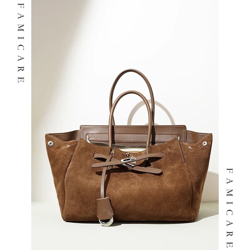 2025 Primavera Estate Nuova borsa tote portatile in pelle scamosciata Borsa a tracolla singola spaziosa da donna Borsa versatile per pendolarismo