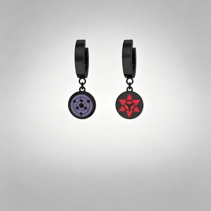 NARUTO Sharingan Rinnegan cartoon cute earrings personality 2D couple earrings dress up cos props anime peripherals wholesale