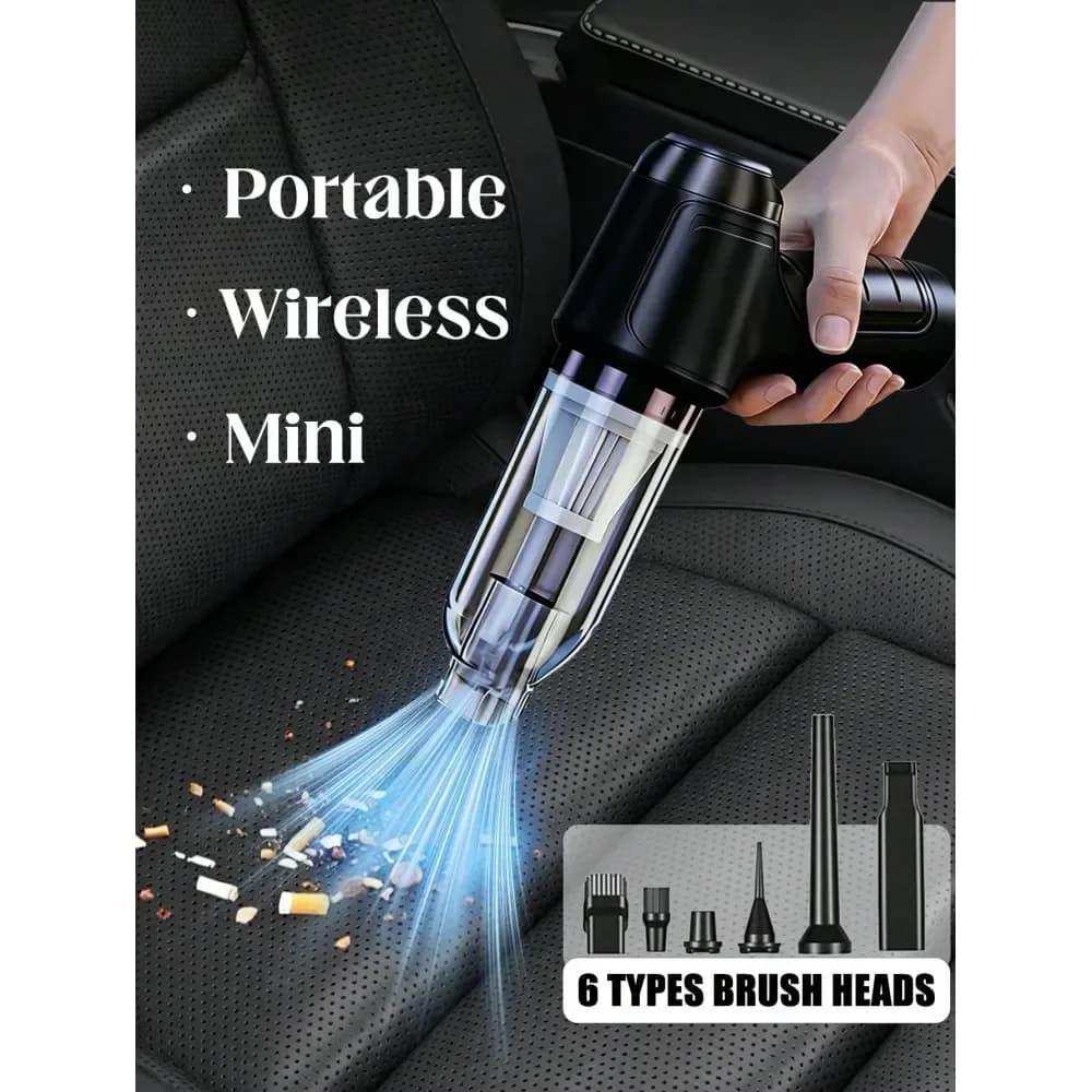 Aspirapolvere per auto, aspirapolvere portatile senza fili a forte aspirazione per uso a secco e a umido, 2400 mAh