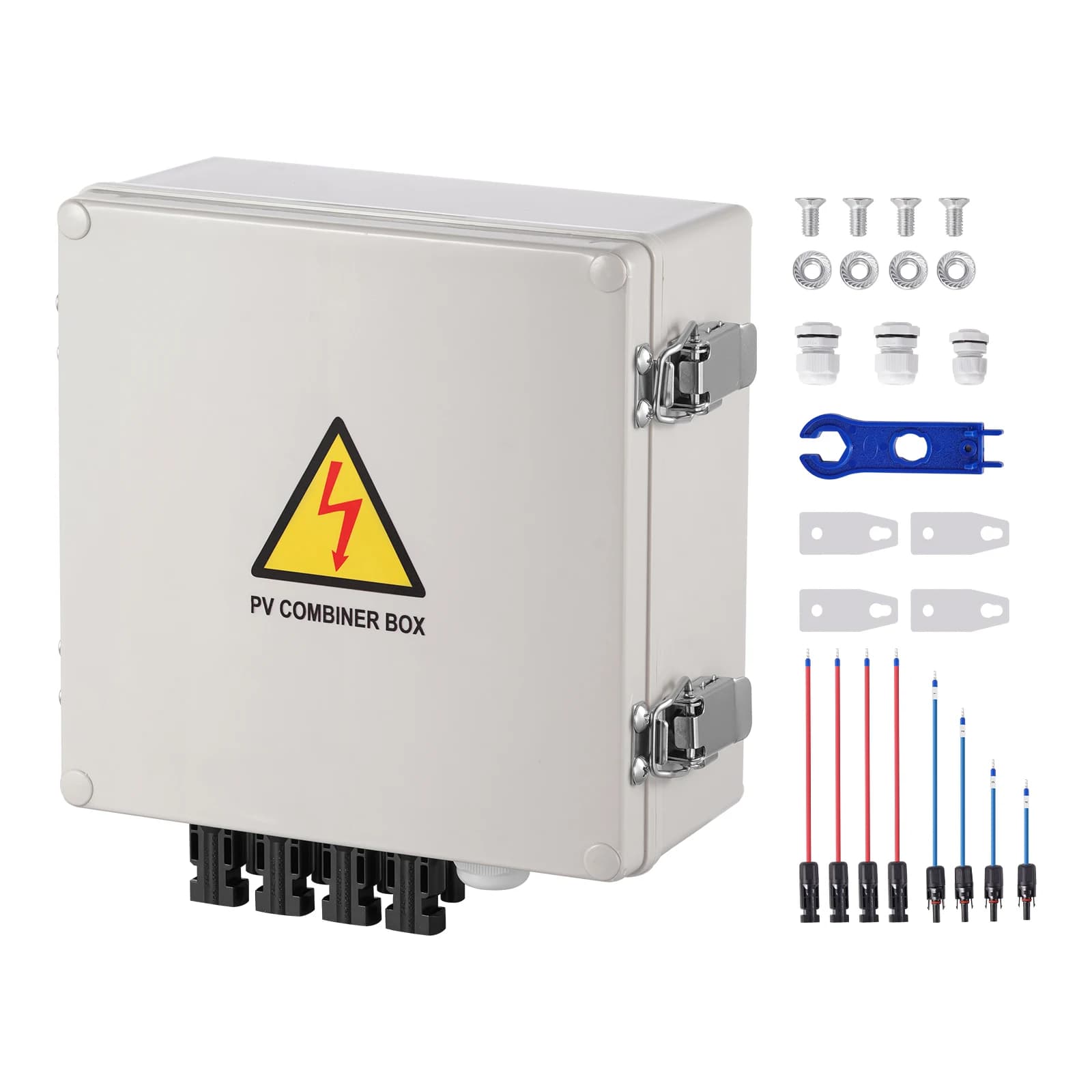 SucceBuy Scatola combinatrice fotovoltaica Scatola combinatrice solare a 4 corde / 6 corde Fusibile corrente nominale 10A / 15A per sistema di pannelli solari On/Off Grid