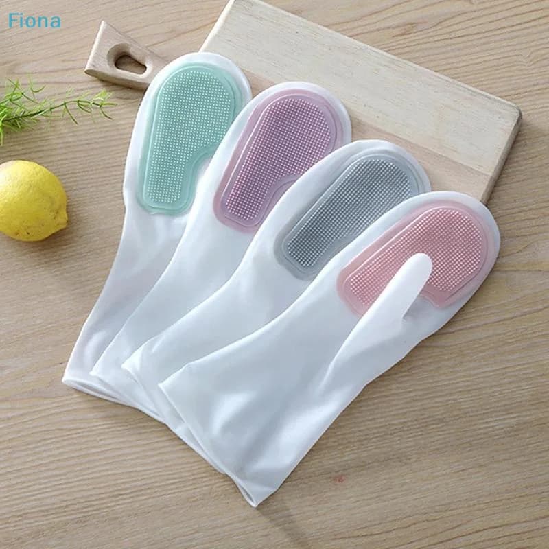 ✔ Guanti per la pulizia della casa, per lavanderia, in plastica impermeabile, in pelle, per la pulizia della casa, antiscivolo, resistenti, per piatti e stoviglie da cucina