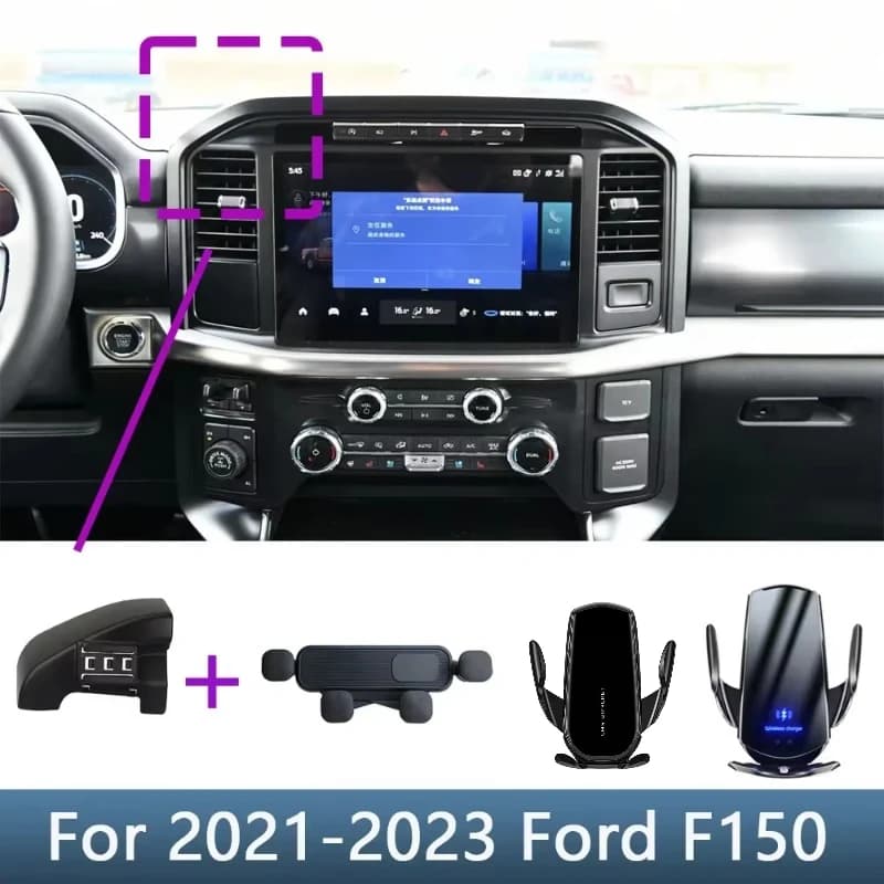 Supporto per cellulare per auto Base speciale per staffa fissa per Ford Raptor F150 2021 2022 2023 Accessori di ricarica wireless Supporto per telefono per auto