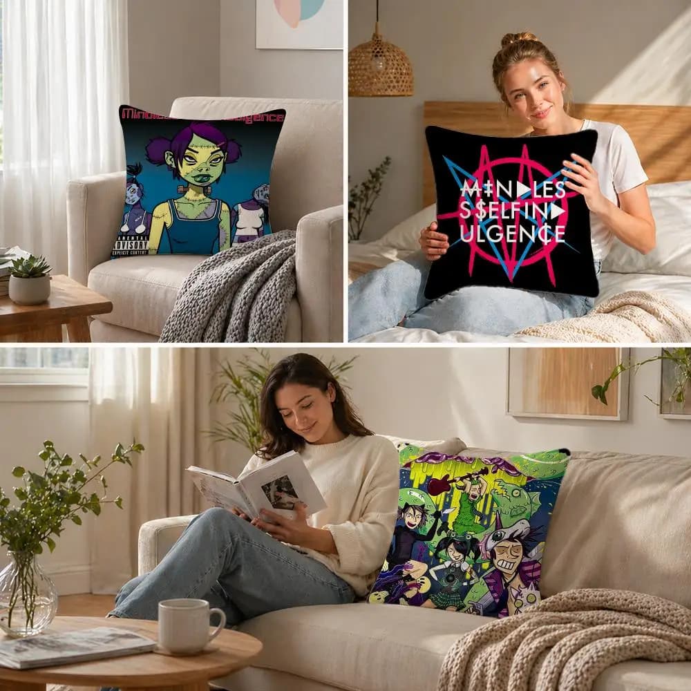 M-Mindless Self IndulgenceS Set di fodere per cuscini in lino naturale, decorazione tutto in uno per divano, camera da letto e sedia