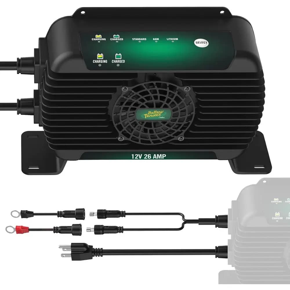 Caricabatterie e mantenitore PowerPlus 12V, 26 AMP - Resistente agli agenti atmosferici IP68