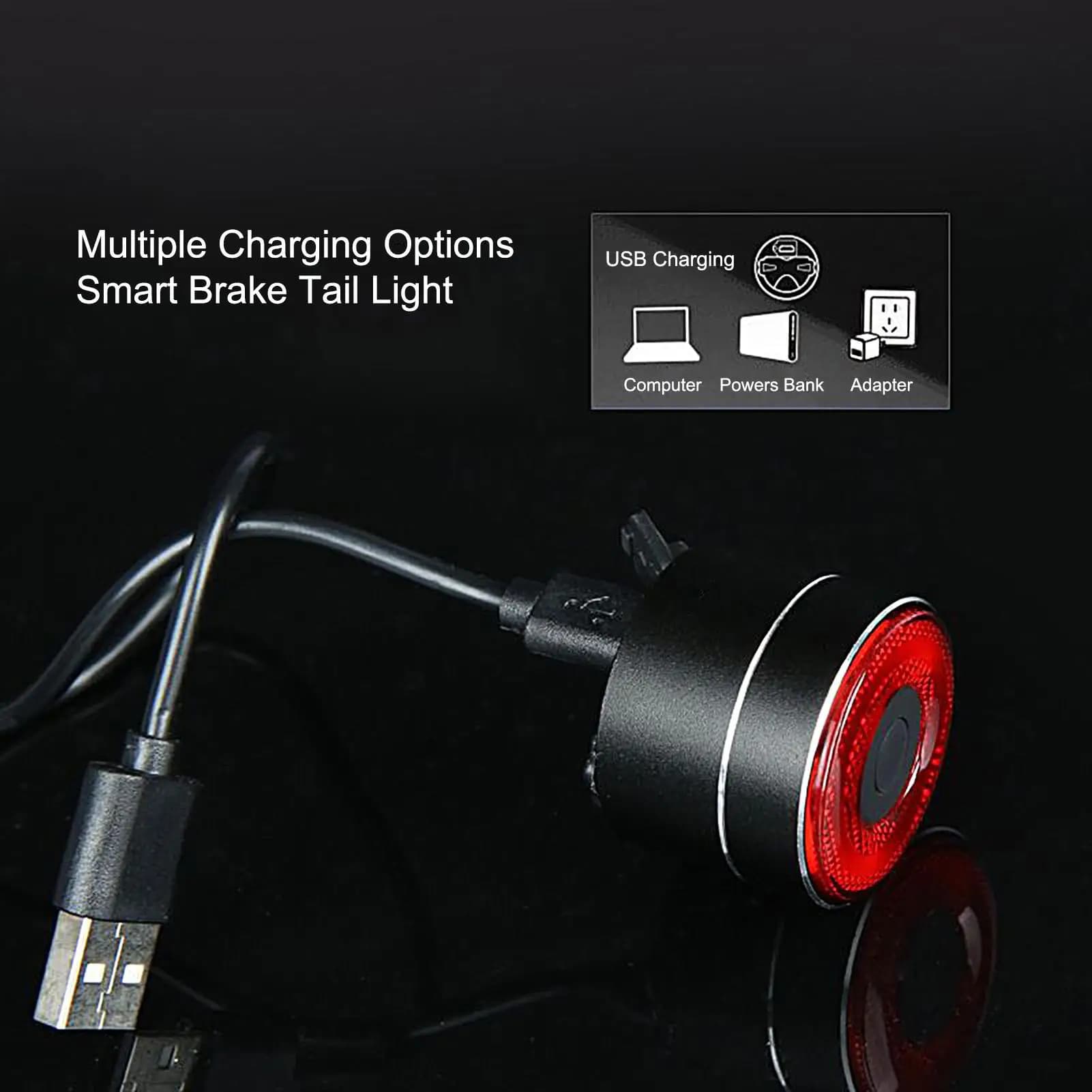 Bicycle Brake Light Rear Detection Light for Smart Bike Brake Detection Lamp for Cycling on Mountain Road Daily commuting at Camping