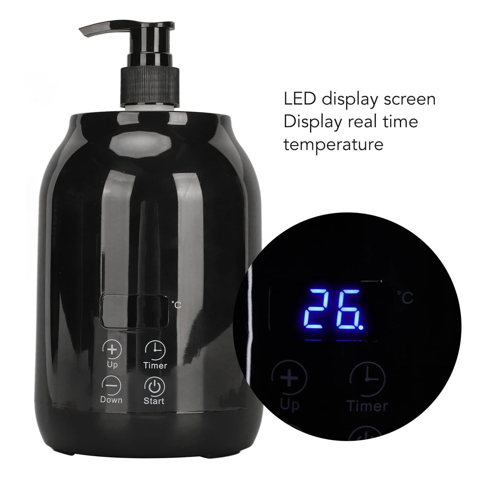 Riscaldatore per bottiglie di olio da massaggio Riscaldatore per oli essenziali Display a LED Regolazione della temperatura Scaldabiberon per olio da massaggio singolo