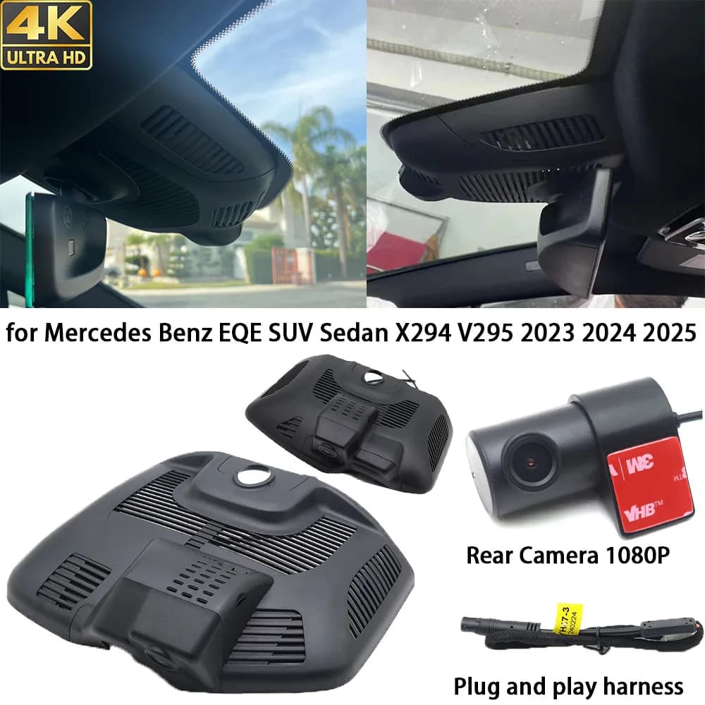 For Mercedes Benz EQE SUV Berlina X294 V295 2023 2024 2025 Dash Cam Front Camera Rear DVR Plug and Play Video Recorder 24 hours registration