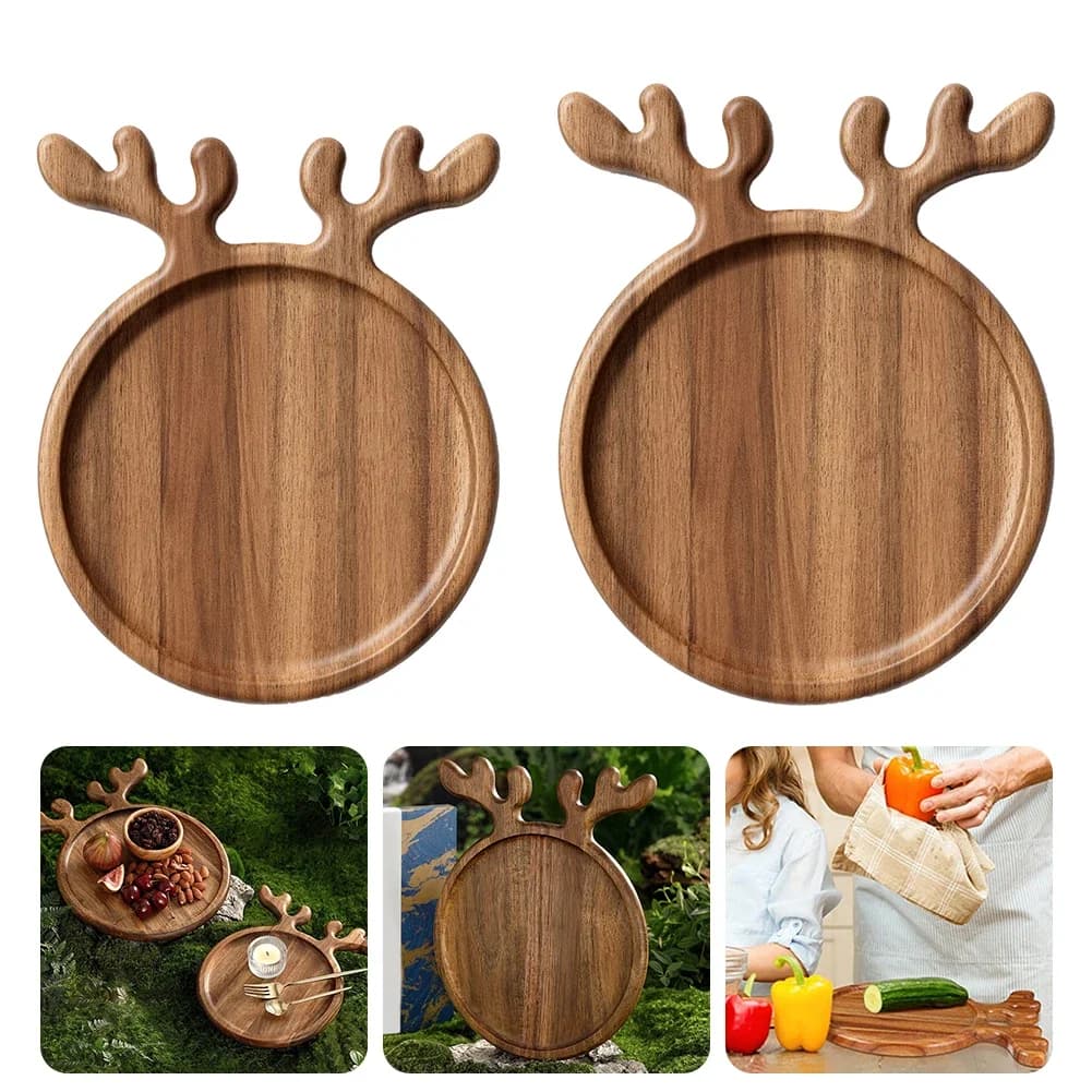 Vassoio di natale in legno albero di natale ciotola di frutta piatto di Snack per la casa piatto di caramelle semi di melone frutta secca piatto di Pizza tavole da Dessert