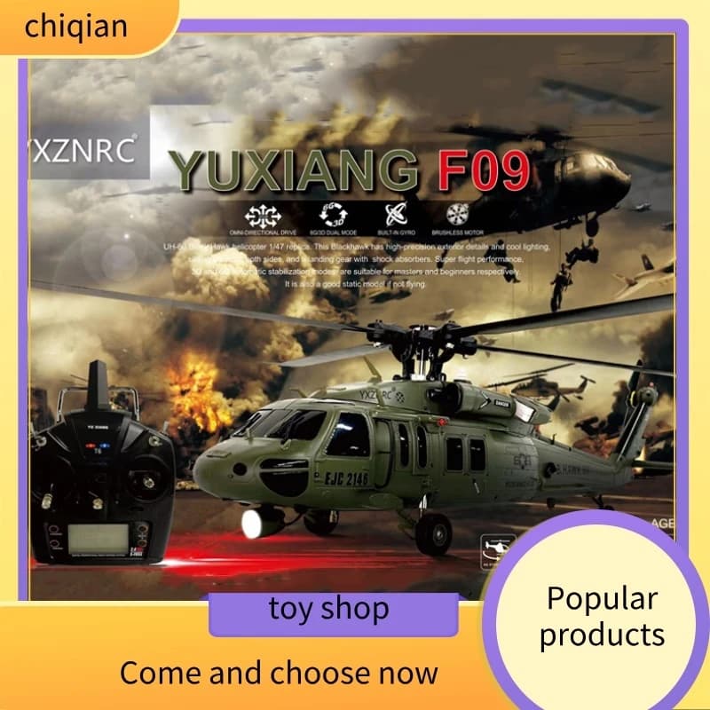 Yuxiang F09v Black Hawk Uh60 Effetti speciali 3D a sei canali Elicottero RC Telecomando Simulazione armata Giocattolo aereo da combattimento