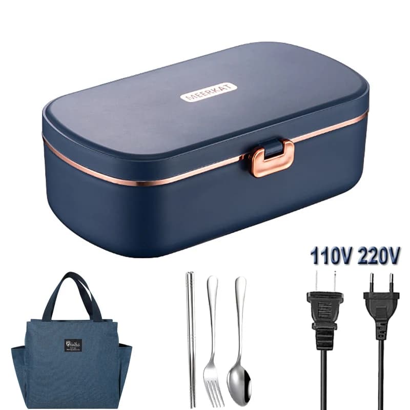 Portatile elettrico riscaldato Lunch Box riscaldamento in acciaio inox Bento Box ufficio studente scaldavivande contenitore riscaldatore 220V 110V Set