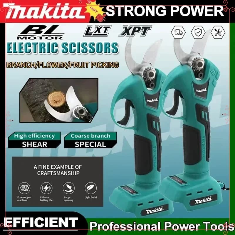 Forbici Elettriche a Batteria Makita 18V, Cesoie Professionali per Elettricisti, Potatore da Giardino Senza Fili, Utensile da Taglio
