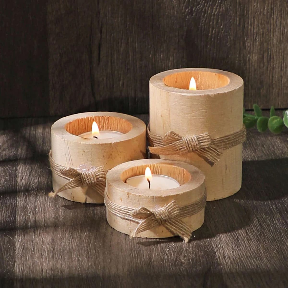 1 pz/3 pz-portalampada da tè in legno, adatto per decorare vasi da fiori in legno al centro di tavoli da matrimonio e compleanno