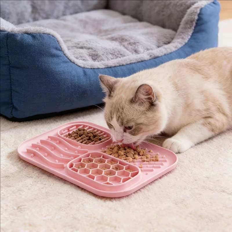 Tappetino per Alimentazione Lenta per Animali Domestici, Ciotola per Cani, Tappetino in Silicone per Leccare