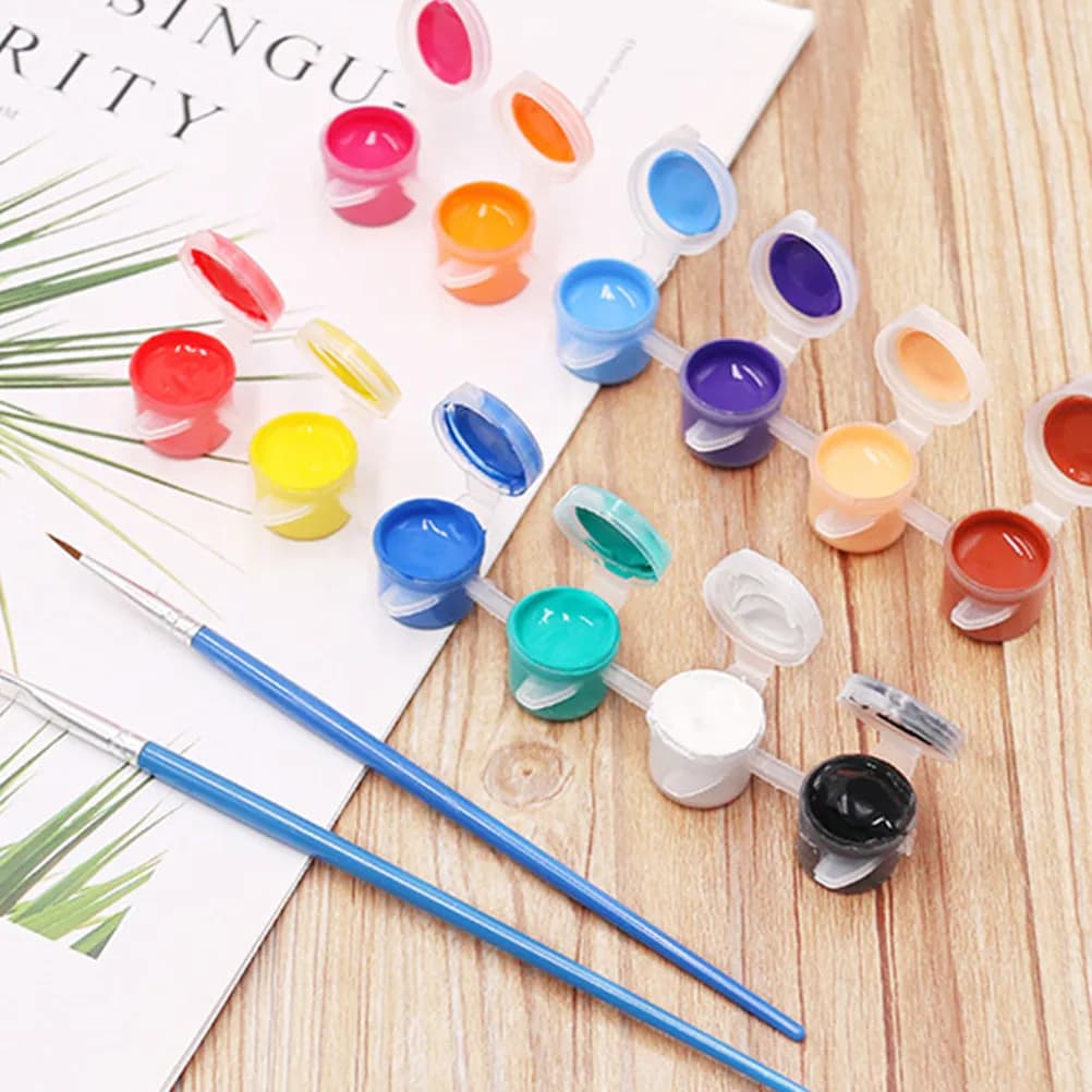 1Set 12 Colors Acrylic Paint Set Premium Non Toxic Safe Painting Pigment for DIY Graffiti Handicraft Art Craft Students