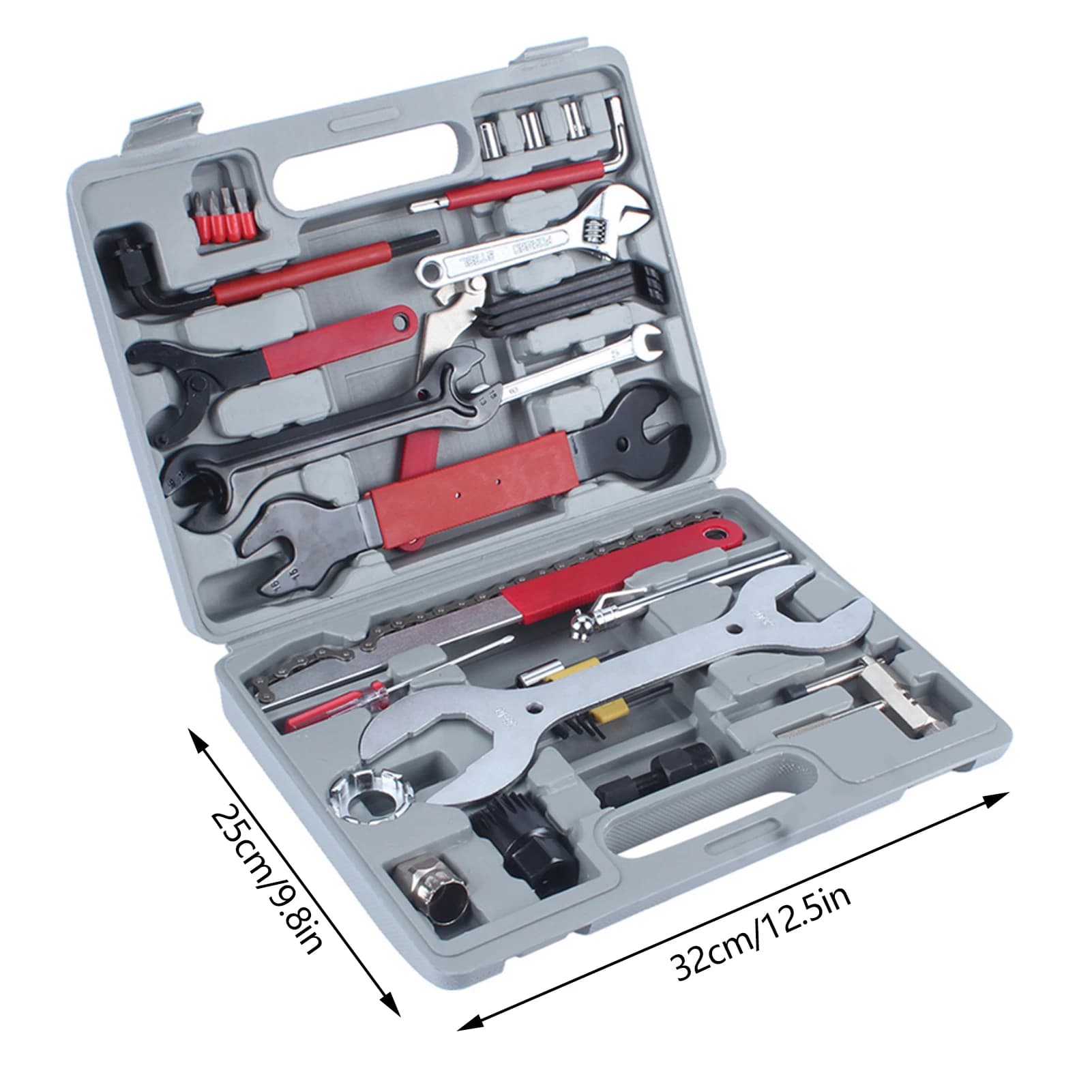 Kit di Riparazione Multiuso per Biciclette, Set di Attrezzi per Riparare Forature di Mountain Bike con Pompa per Pneumatici