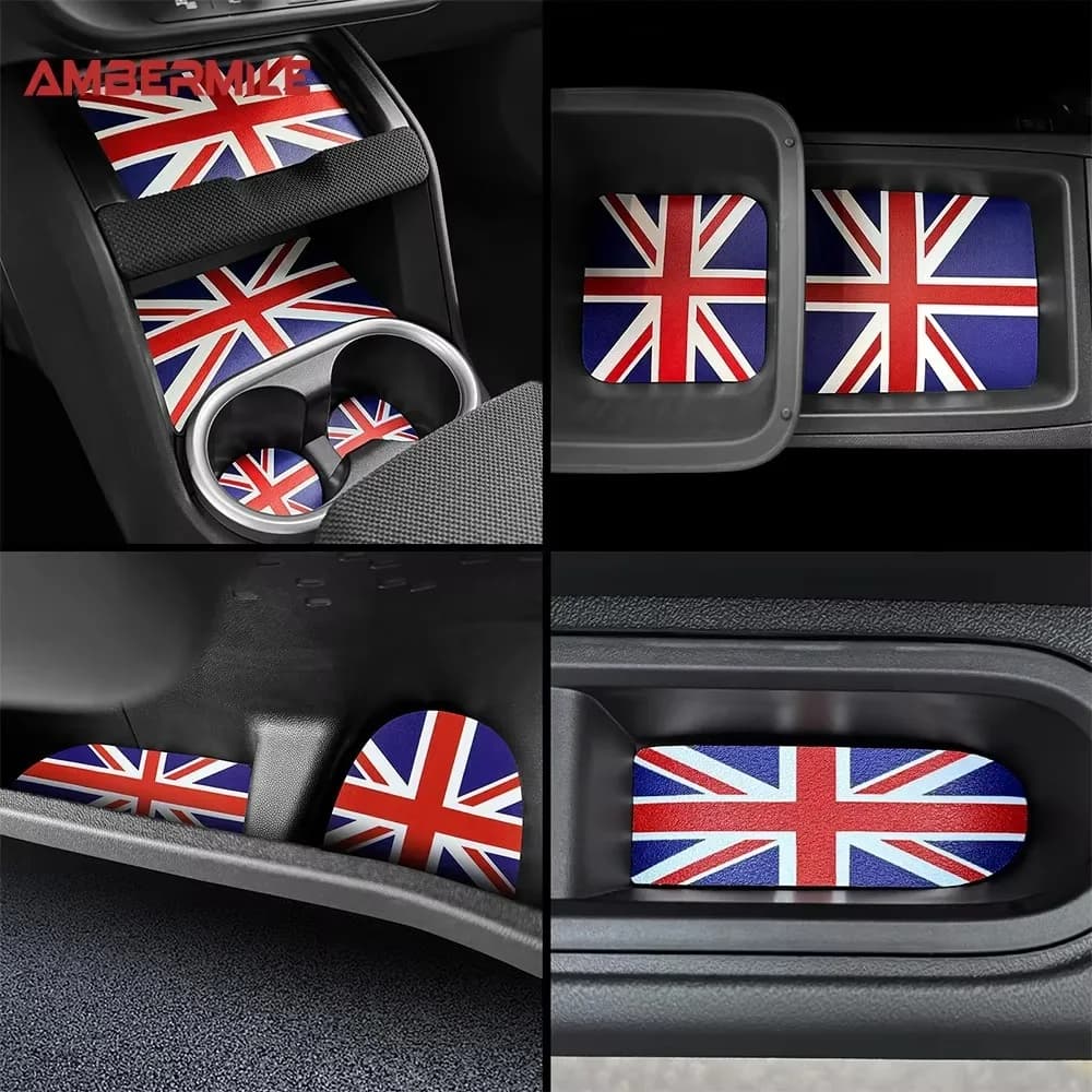 18pcs Leather Interior Anti Slip Mat Door Slot Pad Cup Cushion Groove Mat For Mini Countryman U25 2024 2025 PU Car Accessories