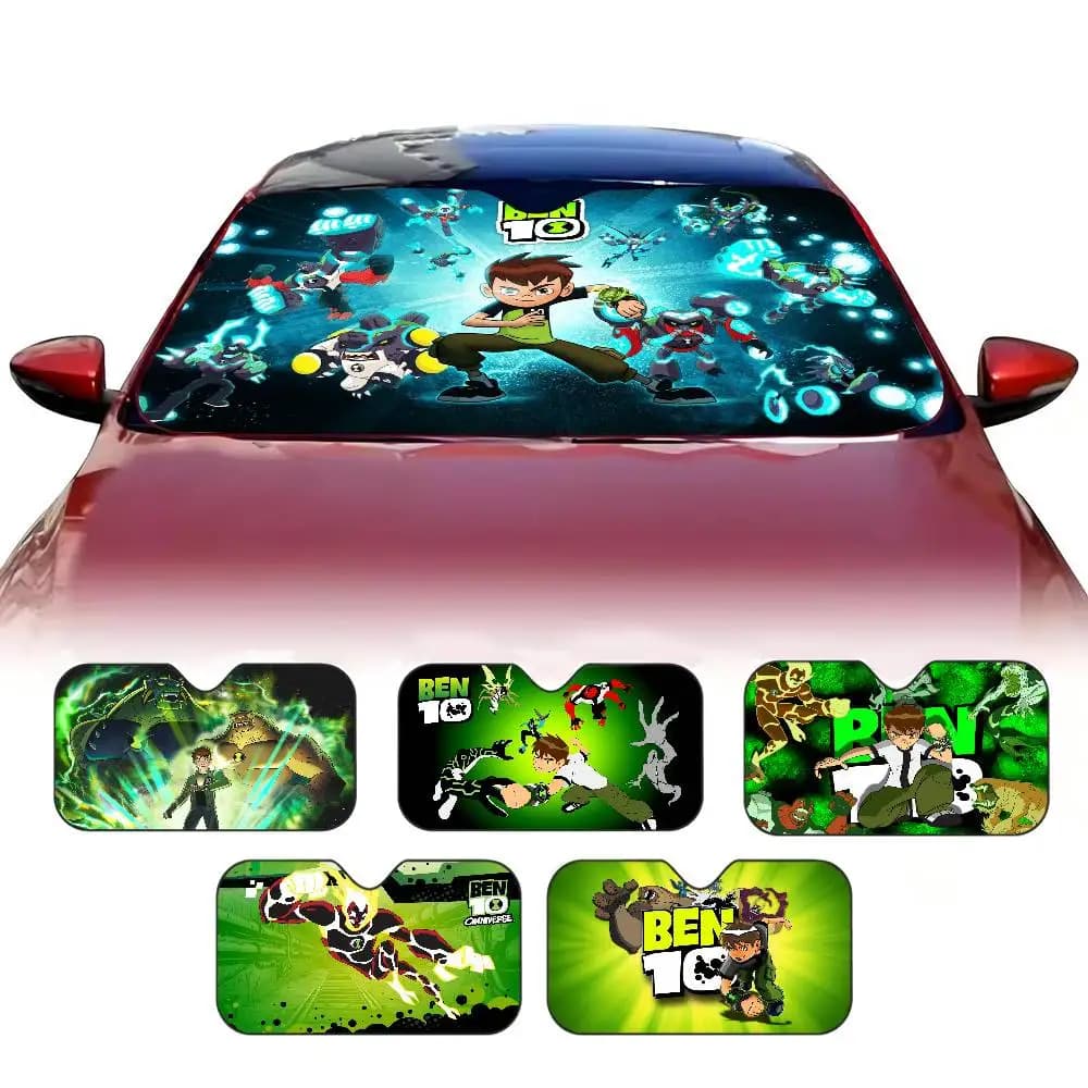 Anime B-Ben 10 Personalized Windshield Sunshade Car Cover Sun Shade Auto Sun Visor Car-covers Car Solar Protection