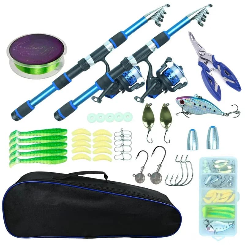 BRAVMACK Combo fishing rod and reel with multifunctional pliers Bag for equipment Linger accessories box - Complete set of fishing gear