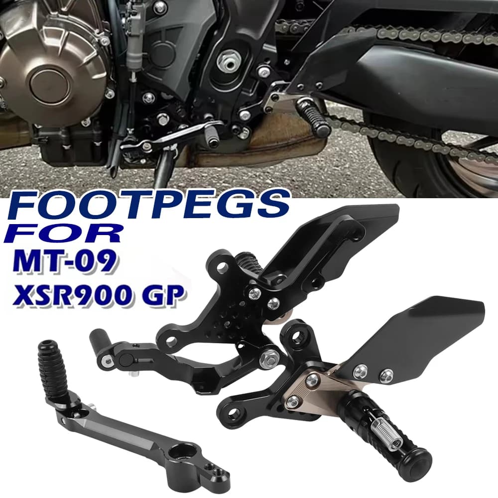 MT09 Pedane posteriori regolabili per Yamaha MT-09 MT 09 XSR900 GP XSR 900 GP 2024 2025 Pedane poggiapiedi Pedane Accessori