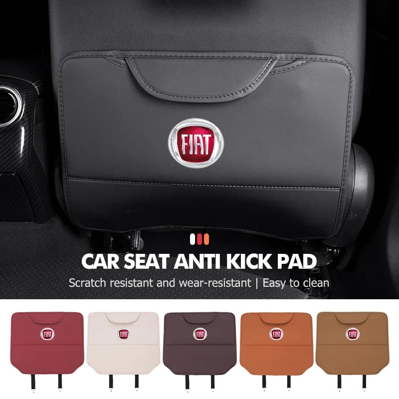 Leather Car Seat Back Anti-kick Pad Anti Scratch Protector Cover Storage Bag For Fiat Panda Freemont Linea Strada Ducato Egea
