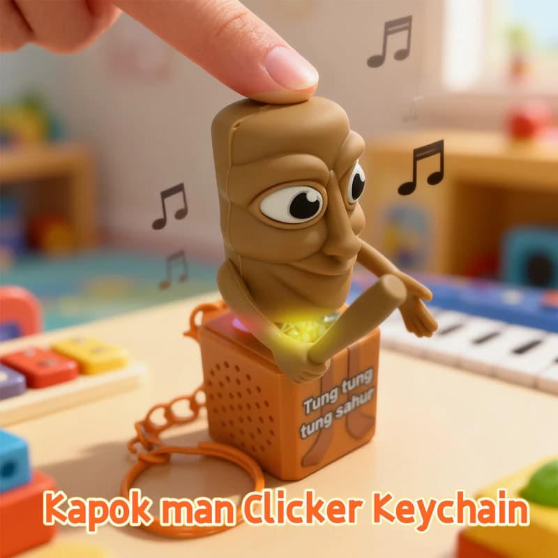Tung Sahur Keychain Wooden Stick Man Button Keychain Luminous Pendant Anime Peripheral Decor Decor Gift Toys