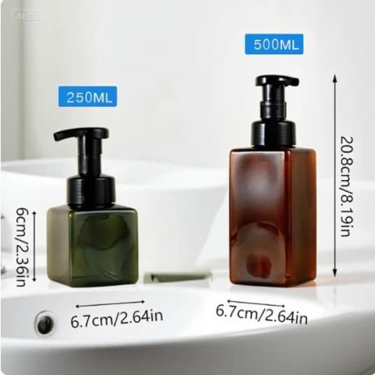 250/500ml Contenitore Cosmetico Per La Cucina Riutilizzabile Piazza Mousse Bottiglia di Schiuma Pompa Dispenser di Sapone Liquido Bottiglia di Disinfettante per le Mani