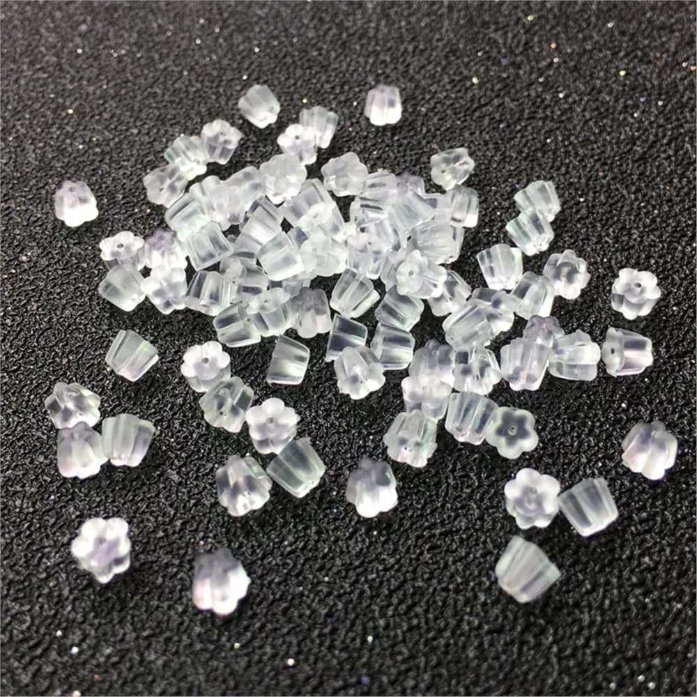 200/500 Pezzi Tappi per Orecchini in Silicone Morbido Trasparente per Creazione di Gioielli Fai-da-Te e Accessori per Orecchini all'Ingrosso