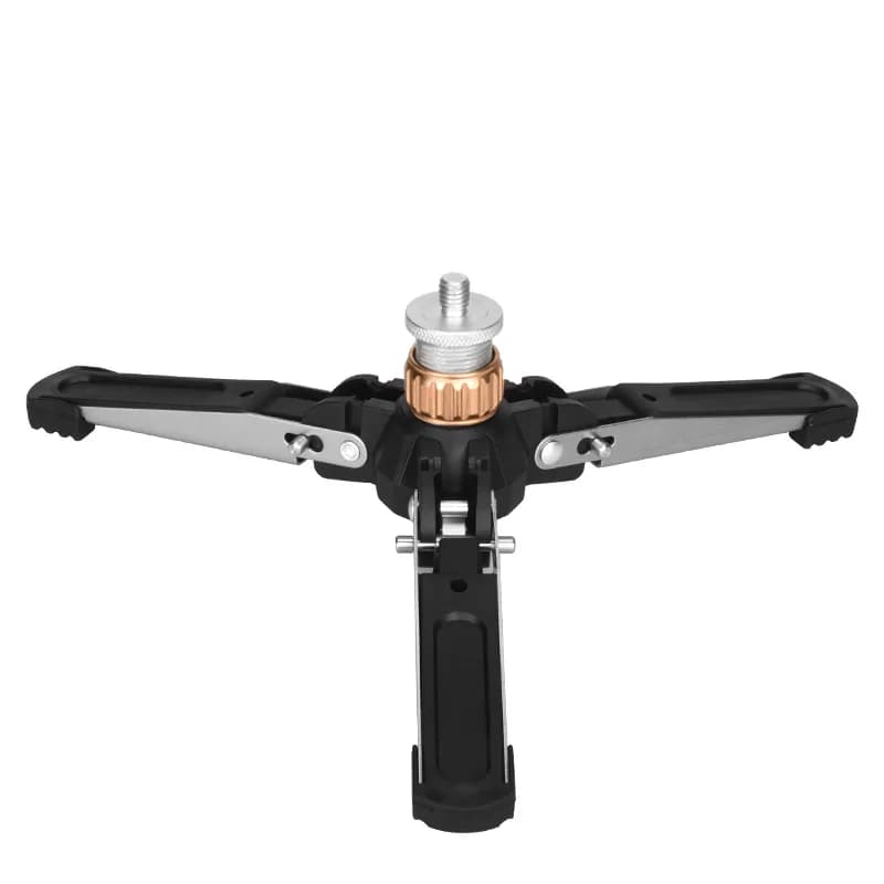 Fosoto Q166E Hydraulic Universal Mini Three Feet Support Tripod Stand Base Monopod Stand for Monopod Ballhead with 3/8" screw