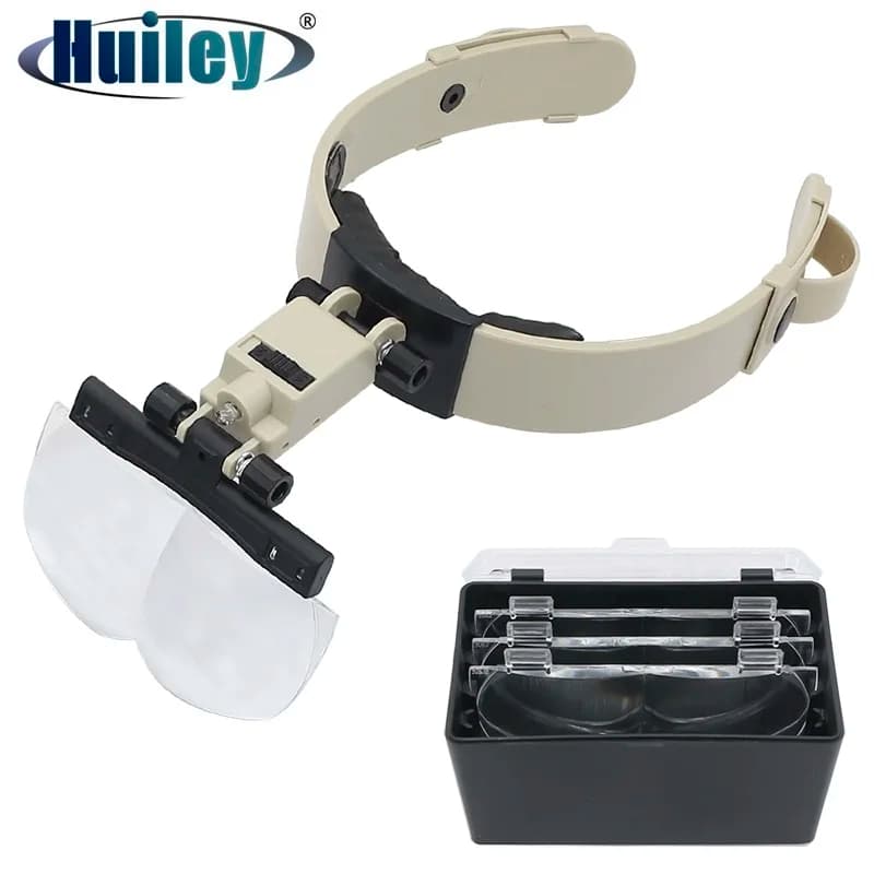 1.2X 1.8X 2.5X 3.5X casco illuminato fascia per capelli lente d'ingrandimento binocolo lente d'ingrandimento riparazione gioielli lettura lente d'ingrandimento