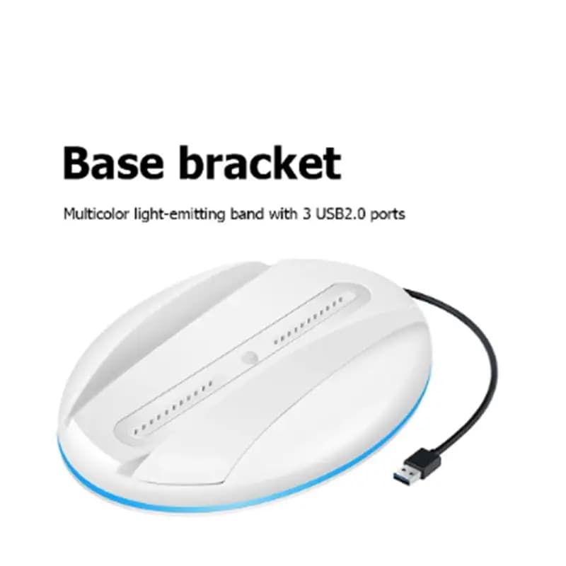 Base verticale nuova di zecca HFES per console PS5, accessori da gioco in 7 colori con 3 porte USB, supporto per console RGB (Nero)