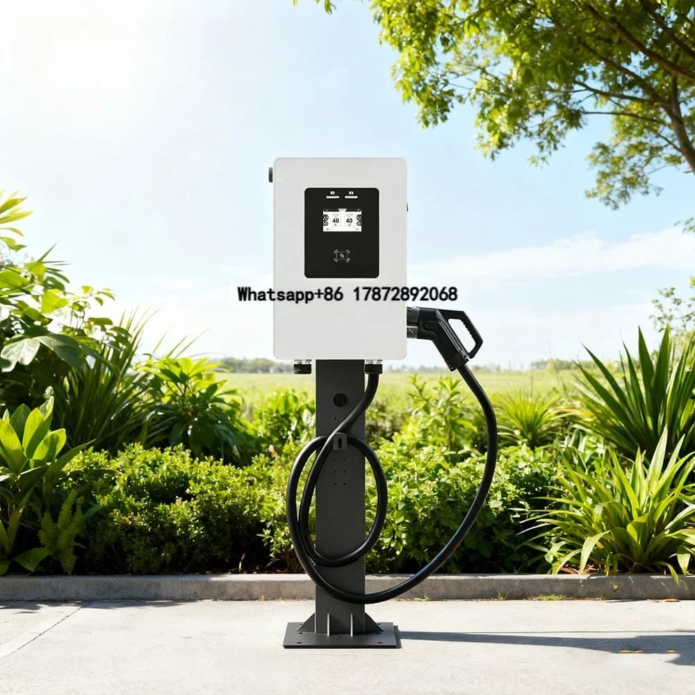 Nuova Stazione di Ricarica Rapida DC 20-40kW con Doppia Porta CCS2 GBT, Colonnina di Ricarica Commerciale per Auto Elettriche con Protocollo OCPP