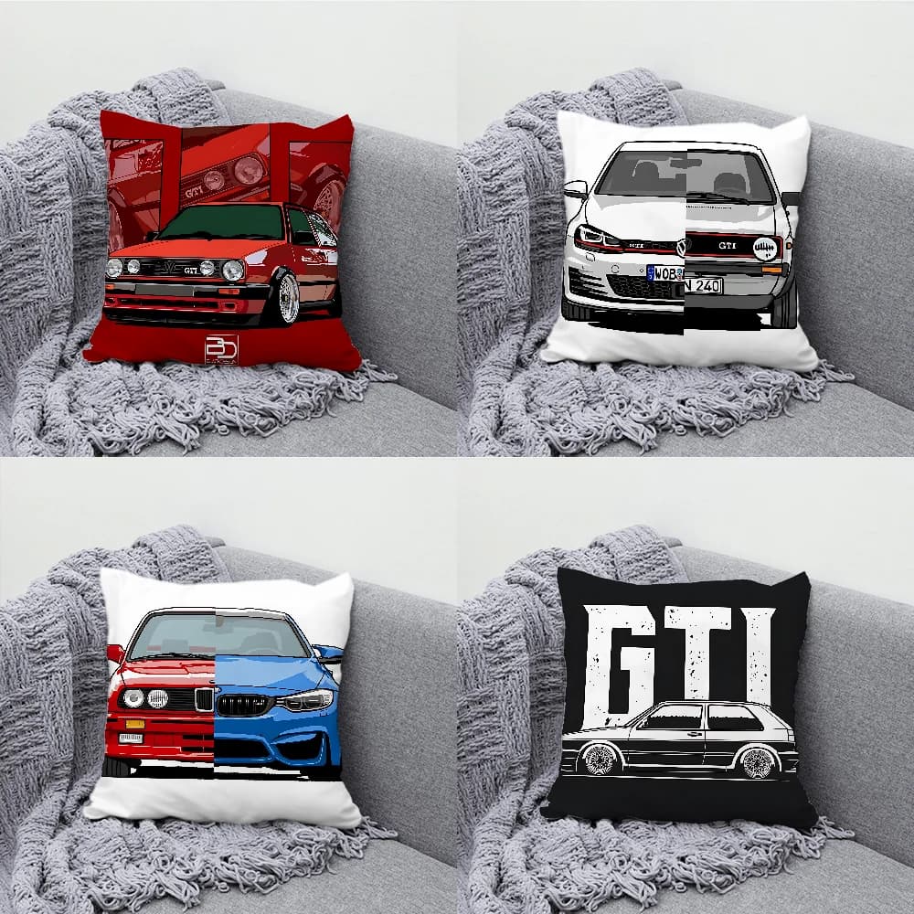 Federa per cuscino per auto G-Golf G-GTI Federe per cuscini morbidi per decorazioni per divani in fattoria Decorazioni per la casa e federa protettiva
