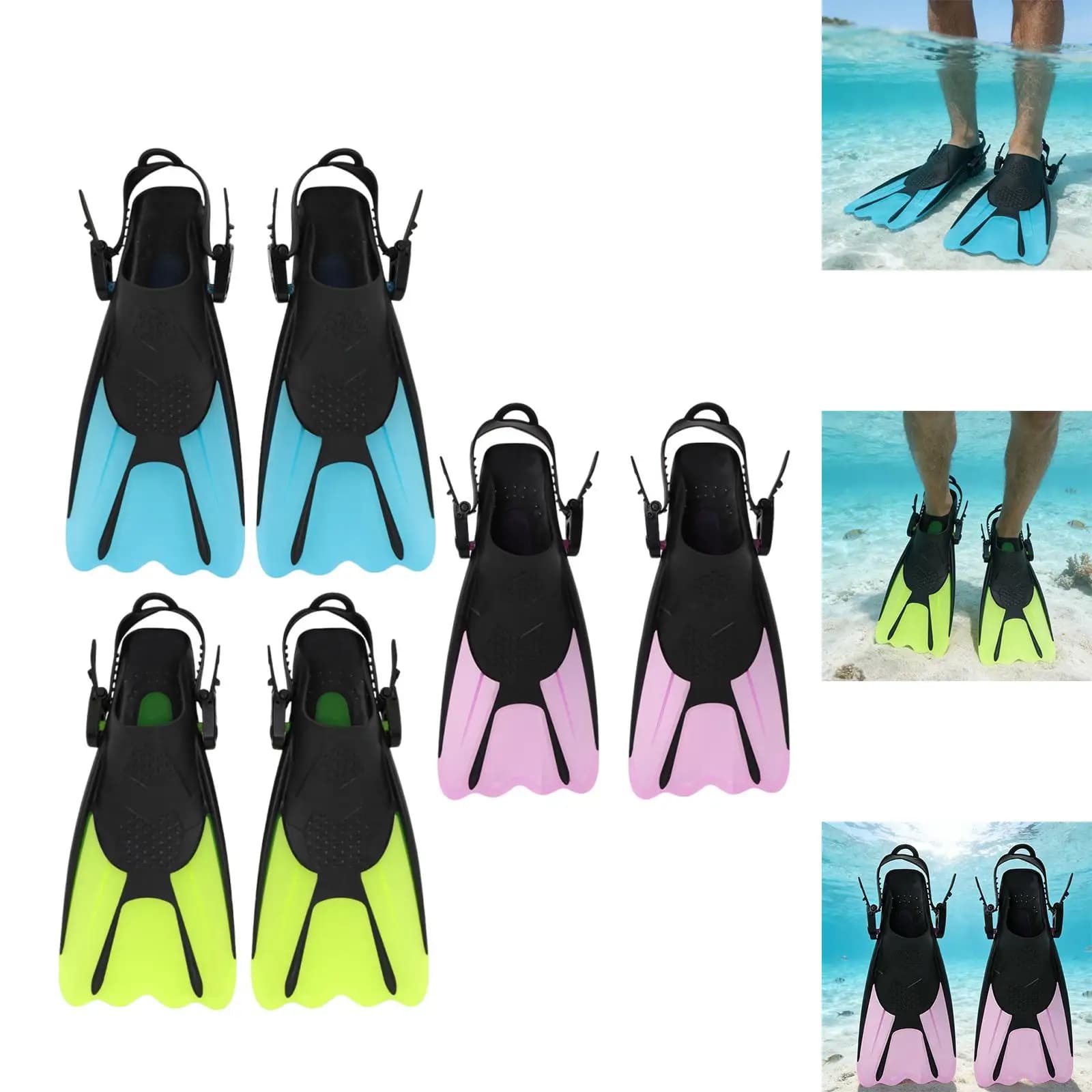 Adjustable Sub Pins in Silicone Lightweight and Lengths for Swimming Pool, Snorkeling, Ocean Bodyboard