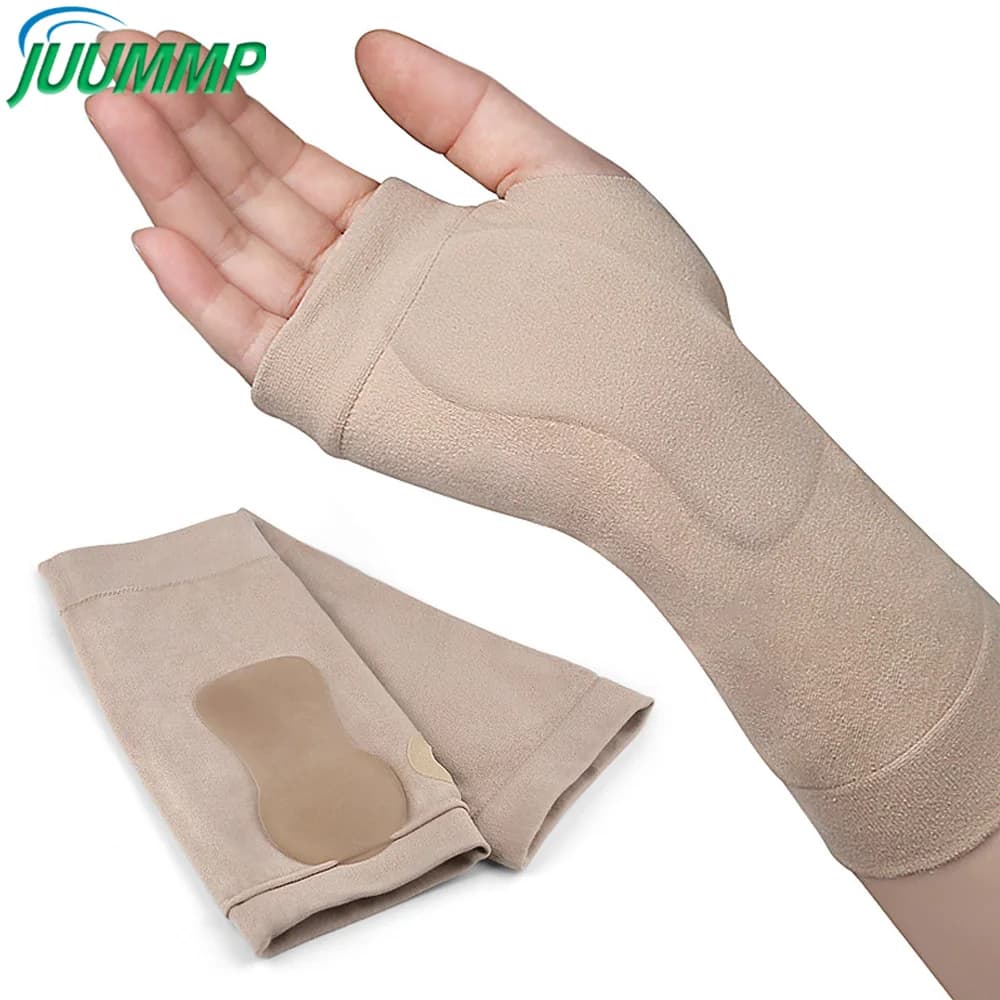 Guanti a compressione con supporto per pollice da polso 1Pc, manicotti a compressione per tutore da polso traspiranti con cuscinetto in Gel morbido per tendinite, artrite