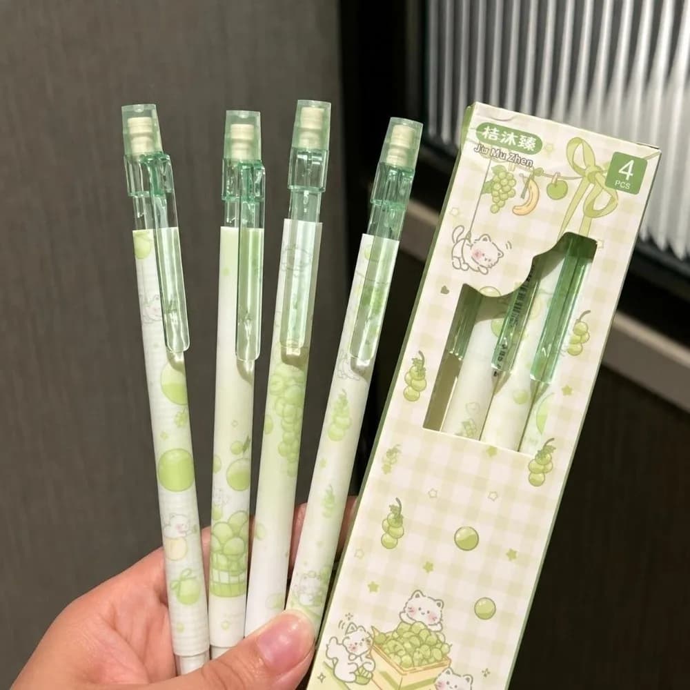 4pcs 0.5mm 2B Lead Mechanical Pencil Set Break Resistant Kawaii Stationery Student Writing Pencil Automatic Pencil