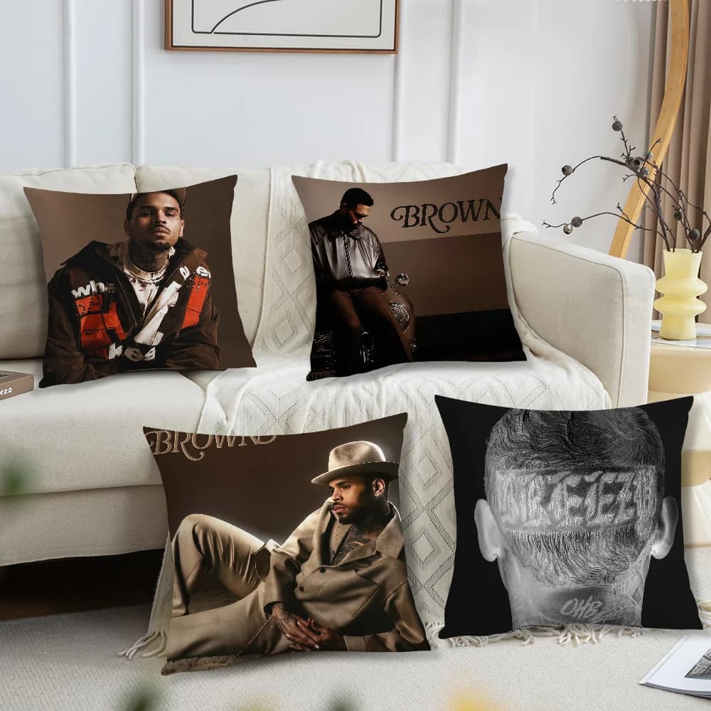 Fodera per cuscino Chris B-Brown Brown per stampa su cuscino, decorazione per divano, casa, auto, sala, caffetteria, ufficio, stile nordico semplice